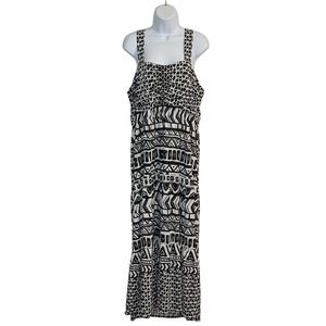 GEOMETRIC PRINT Layered Ruffle Maxi Sun Dress Sz 2X
